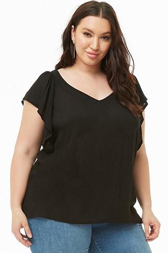Forever21 Plus Size Crochet Butterfly-sleeve Top