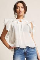 Forever21 Pleated Flounce Silk Top