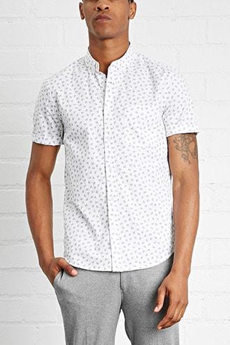 Forever21 Slim-fit Floral Print Shirt
