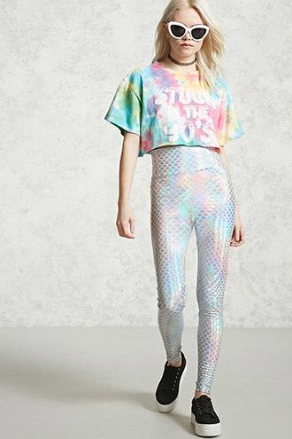 Forever21 Metallic Mermaid Scale Leggings