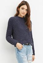 Forever21 Women's  Fuzzy Mock Neck Sweater (dark Grey)