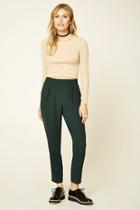 Love21 Women's  Hunter Green Contemporary High-rise Trousers