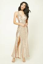Forever21 Women's  Sequined V-neck Maxi Dress
