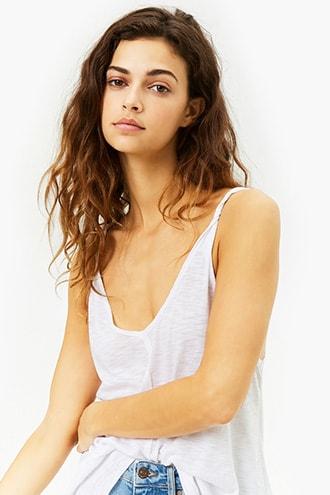 Forever21 Sleeveless Burnout High-low Top