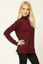 Love21 Women's  Contemporary Lace-up Sweater