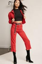 Forever21 The Style Club Frayed Wide-leg Jeans