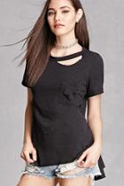 Forever21 Distressed Pocket Tee