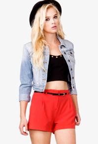 Forever21 Crepe Woven Shorts W/ Belt