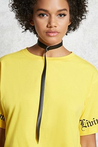 Forever21 Faux Leather Tie Choker