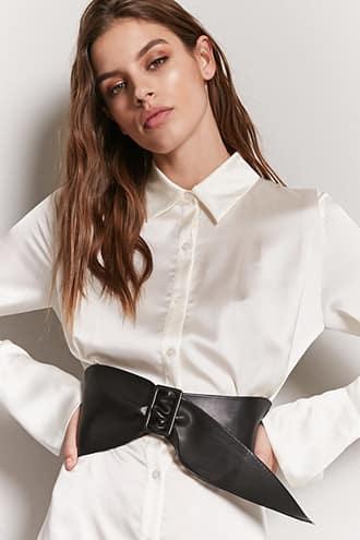 Forever21 Wide Faux Leather Waist Belt