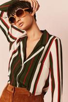Forever21 Multistripe Button-front Shirt