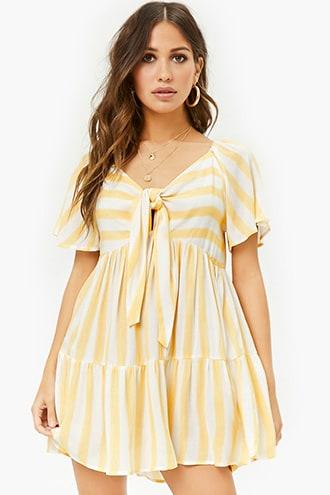 Forever21 Knotted Striped Mini Dress