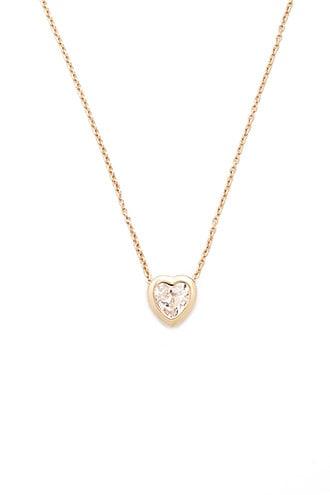 Forever21 Cubic Zirconia Heart Charm Necklace