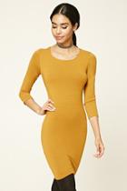 Forever21 Women's  Sunset Gold Heathered Bodycon Dress