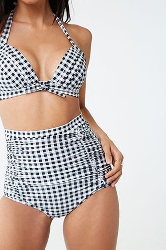 Forever21 Unique Vintage Gingham Bikini Bottoms