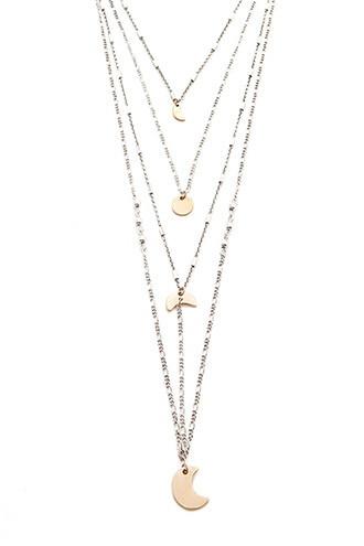 Forever21 Layered Moon Charm Necklace