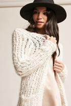 Forever21 Woven Heart Open-knit Cardigan