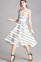 Forever21 Striped Fit And Flare Dress