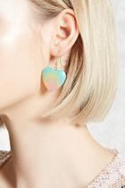 Forever21 Rainbow Glitter Heart Earrings