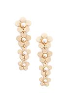 Forever21 Tiered Floral Faux Pearl Drop Earrings