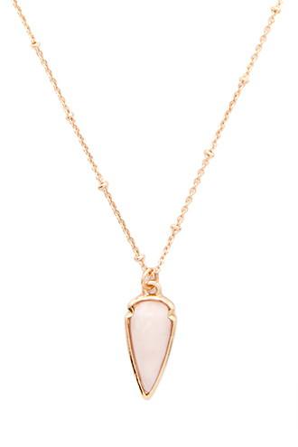 Forever21 Gold & Blush Faux Stone Arrow Necklace