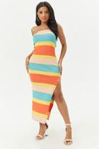 Forever21 Ribbed Multi-striped Maxi Dress