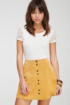 Forever21 Floral Lace-paneled Tee