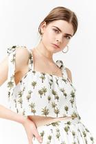 Forever21 Palm Tree Print Crop Top