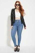 Forever21 Plus Women's  Plus Size Buttoned High-waist Skinny Jeans