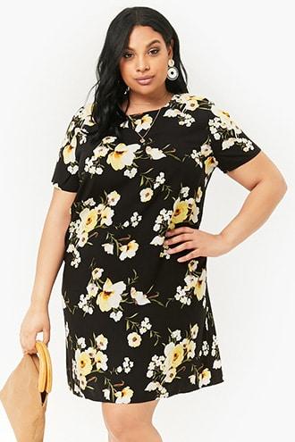 Forever21 Plus Size Floral Print Shift Dress