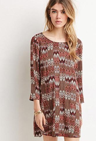 Forever21 Women's  Tribal Print Shift Dress