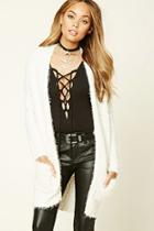 Forever21 Women's  Fuzzy Knit Open-front Cardigan