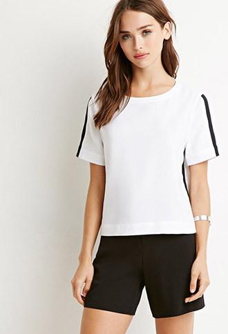 Forever21 Boxy Contrast Stripe Top