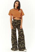 Forever21 Camo Print Wide-leg Jeans