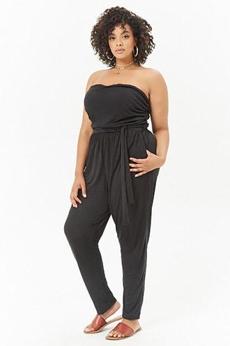 Forever21 Plus Size Ruched Tube Jumpsuit