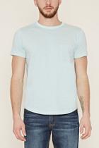 21 Men Men's  Mint & Grey Striped Pocket Tee