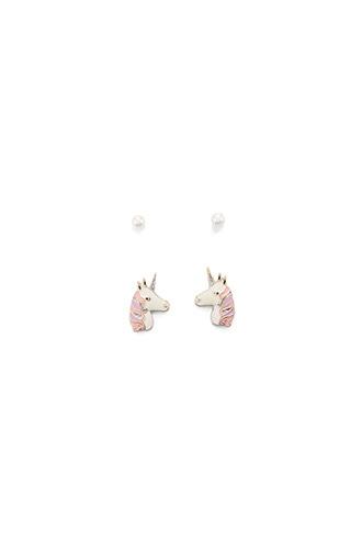 Forever21 Unicorn And Pearl Stud Set