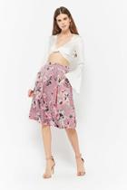 Forever21 Satin Floral Skirt