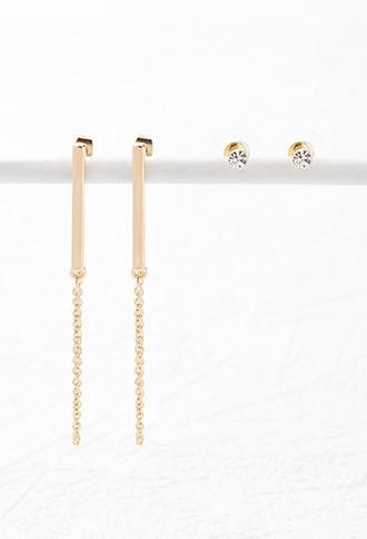 Forever21 Stud And Drop Earring Set