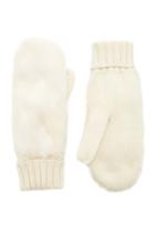 Forever21 Cream Faux Fur Mittens