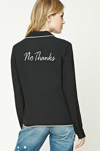 Forever21 Contemporary No Thanks Shirt