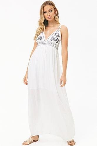 Forever21 Boho Me Embroidered Maxi Dress