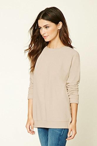 Forever21 Women's Tan Knit Sweatshirt