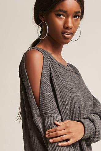 Forever21 Open-shoulder Sweater-knit Top