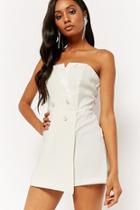 Forever21 Double-breasted Strapless Romper