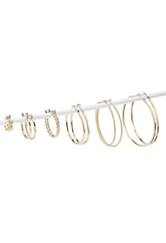 Forever21 Mixed Hoop Earring Set (gold)