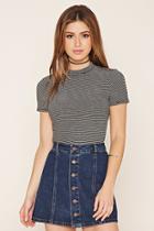 Forever21 Women's  Shimmery Striped Top