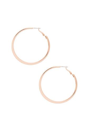 Forever21 Rose Gold Plated Hoop Earrings