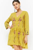 Forever21 Floral Embroidered High-low Dress