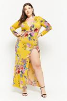 Forever21 Plus Size Floral Plunging Maxi Dress